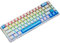 GAREGEAR K68 60% Wired RGB Gaming Keyboard - White & Blue Keycaps, Blue Switch Crisp Clicky Typing (Customizable Lighting, 68 Keys, Compact, Mechanical)
