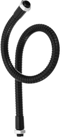 PATIKIL 15.7 Universal Gooseneck Hose, 1 Pcs M8 to M10 Fine Thread Bendable Metal Hose Flexible Arm Soft Tube Extension for Lamp, DIY Equipment, Black