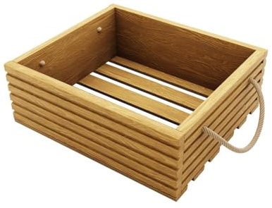 BOGATECO Holzkiste Natur | 40 cm x 35 cm x 14,5 cm | Holzbox | Deko Holzkisten | Obstkiste | Gemüsekiste | Holzkiste zur Aufbewahrung | Aufbewahrungsbox Kiste Holz Geschenk Deko Weinkiste Light Brown