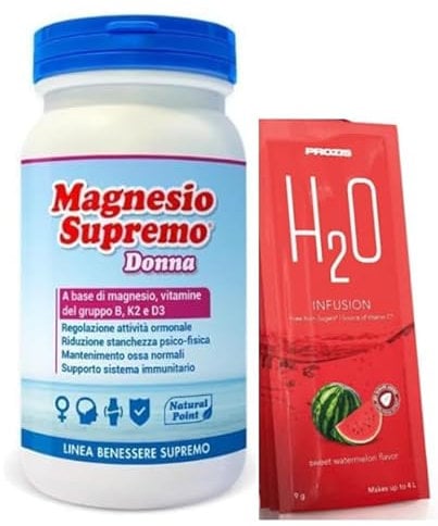 Magnesio Supremo Donna 150 gr + H2O Prozis in Omaggio - magnesio con vitamine B K D3- Ideale per recupero fisico e stanchezza cronica.