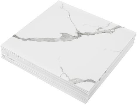 22 Stück Wandpaneele Selbstklebend, 30 x 30 cm Simulierte Marmorfliesen Tapete Wandverkleidung, Wasserdicht Wall Panels Wandtattoos Küche Ziegelstein Wandaufkleber Wandplatten (Weiß)