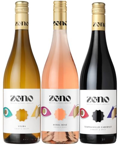 3 Bottle Mixed Case Alcohol-Free Wine – ZENO Non-Alcoholic Wine Selection (White, Rosé & Red) – Award-Winning Premium Quality, Alcohol Free Without Compromise (3 x 750ml)