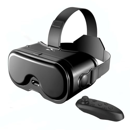 VBESTLIFE VR-Headset, 3D-Brille mit 120° Sichtfeld Verstellbar, Anti-Blaulicht, für OS-Android-Smartphones, mit Bluetooth-Controller (Black)
