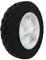 Shepherd Hardware 9611 7-Inch Semi-Pneumatic Rubber Replacement Tire, Plastic Wheel, 1-1/2-Inch Diamond Tread, 1/2-Inch Bore Offset Axle,White