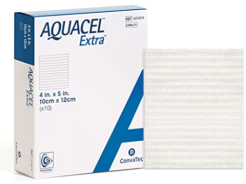 ConvaTec AQUACEL Extra 4x5 Wound Dressing, Sterile, 10 Ct