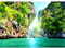 Runa Art Papel tapiz fotográfico Beach montañas marinas 352 x 250 cm Lana Fondo De Pantalla XXL Moderna Decoración De Pared Sala Cuarto Oficina Salón Verde azul 9011011b