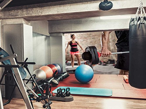 Tapete Gym Body Pump Mädchen und Jungen Gewichte | Wandtapete | Wandbild | Tapete | Tapete | Verschiedene Maße 200 x 150 cm | Dekoration Esszimmer, Wohnzimmer, Schlafzimmer
