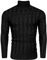 Coofandy Mens Jumpers Turtleneck Slim Fit Twisted Knitted Pullover Jumpers, Black, XXL