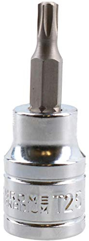 T25 Male Torx Bit Star Socket 3/8 Drive Standard Internal Chrome Vanadium Steel