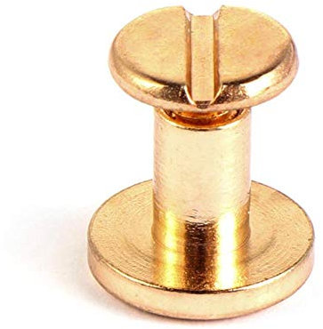 20Pcs 5mm 8mm Gepäck Leder Metall Craft Massivschraube Nagelniete Doppel gebogener Kopfgurt/Riemennieten Buchschrauben Dropshipping, Gold, 5mm