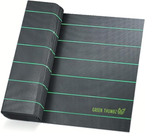 Green Thumbz Toile de Paillage - 2m x 5m (100 g/m²) Géotextile Bache Anti Mauvaise Herbe pour Jardin et Potager - Toiles de Paillage pour Aménagement Paysager, Couvre-Sol & Parterres de Fleurs