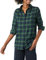 Amazon Essentials Chemise en Flanelle à Carreaux Légère, Manches Longues, Coupe Classique Femme, Bleu Marine Vert Foncé Moyen Plaid, L
