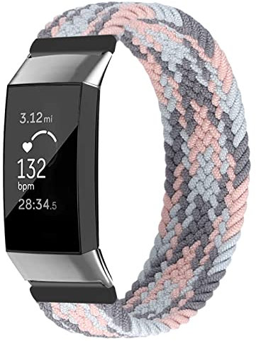 Vozehui Armband Kompatibel mit Fitbit Charge 3/Fitbit Charge 4 Armband, Elastisches Atmungsaktives Weiches Nylon Kinitting Sport Ersatzband für Charge 3/4 Sportband für Damen Herren