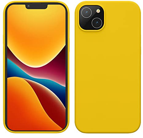 kwmobile Cover per Apple iPhone 14 Plus Custodia - Back Case per Caricatore Wireless - Antiurto e Flessibile in Silicone TPU - giallo radiante