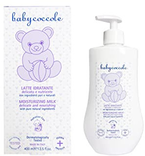 Babycoccole LATTE IDRATANTE corpo e viso per neonati e bambini. Con Ingredienti naturali di origine vegetale. Delicato e Nutriente, Dermatologicamente Testato per Pelli Sensibili - 400 ml