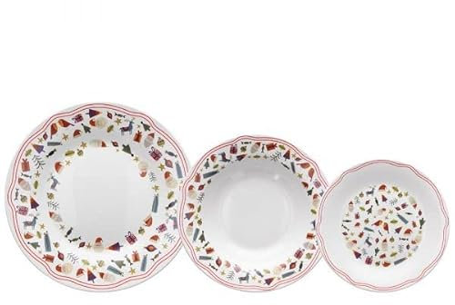 Servizio Tavola 18 Pezzi Candy Porcellana Rosso Andrea Fontebasso
