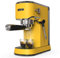 CAVDLE Máquina de café espresso de 20 bares, máquina profesional con espumador de leche, café compacto de 35 onzas, tanque de agua extraíble para capuchino, latte, acero inoxidable, amarillo