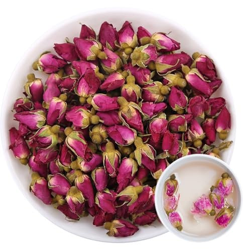 100% Rose Bud 50g/1.76oz Fresh, Non GMO Loose Leaf, Natural Dried Flowers Herbs for Soap Making, Syrup, Drinks, Baking, DIY Beauty, Sachets & Fresh Fragrance