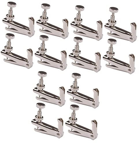 Vaguelly 3 Sätze Saitenstimmer Für Violine Metall-tuner Größe L Silber Einfache Montage Lichtecht Glatt 4 Stück * 3
