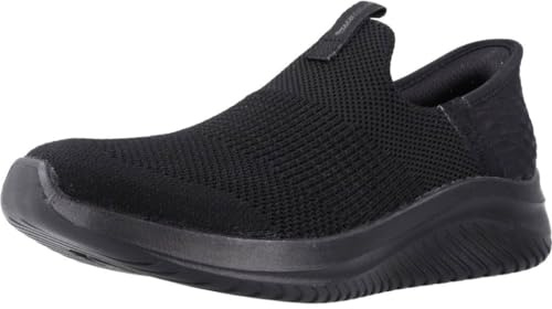 Skechers Jungen Ultra Flex 3.0 Smooth Step Slip-InTurnschuhe, Black Textile / Black Trim, 37.5 EU