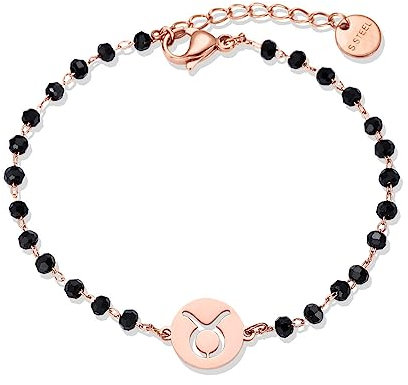 12 Braccialetti Dello Zodiaco - Moda Colore Rosa Rotondo 12 Constellation Bracciale Con Motivo Cavo Per Donne Catene Di Perline Di Cristallo Fascino Per Feste Gioielli Femminili - Accessori Per Fest