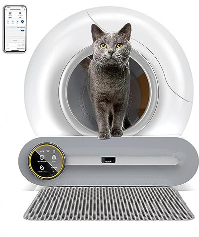 Inodoro para Gatos con Autolimpieza 65 L + 9 L De Gran Capacidad, Control De App, Desodorante IóNico Areneros Gato, Arenero De Gato Inteligente para Varios Gatos