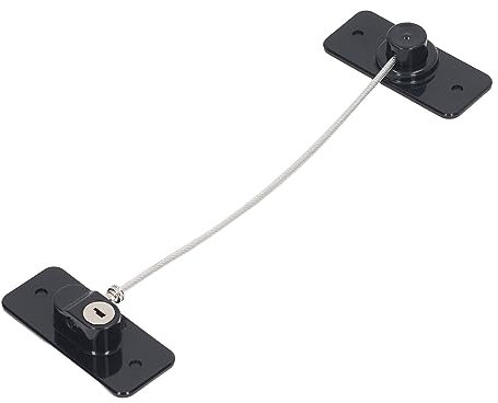 Kindersicherer Fensterbegrenzer, 360 Grad Drehbar, Multifunktional, Kunststoff-Fenster-Sicherheitsschloss für Babyzimmer (BLACK)