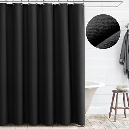 Awellife Tenda da doccia nera 137,2 cm di larghezza x 198 cm di lunghezza