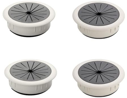 Flexible Schreibtischtülle, 50 mm, Öffnung, Datenkabel-Aufbewahrung und Sortierwerkzeuge, Kabeldurchführung, Lochabdeckung, für Büro, PC, Schreibtisch, Kabel-Organizer, Weiß, 4 Stück