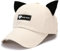 XYIYI Retro Retro Piloten Hut Weiß Katzenohren Beanie Brille Sonnenbrille Baseballmütze Hip Hop Maske für Damen Herren