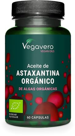 Bio Astaxanthin hochdosiert | Natürlicher Rohstoff aus der EU – schonende CO2-Extraktion | Vegan | Alge + Olivenöl | Laborgeprüft | 60 Kapseln | Deutsche Produktion von Vegavero