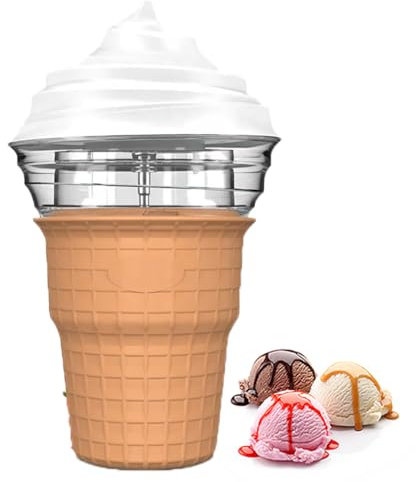 CYTBEK Gelatiera Elettrica Automatica, Macchina per Frozen Yogurt USB 450Ml, Produce Crema Pasticcera, Sorbetto, Gelato e Sorbetto, Prepara Frozen Yogurt o Gelato in 30 Minuti