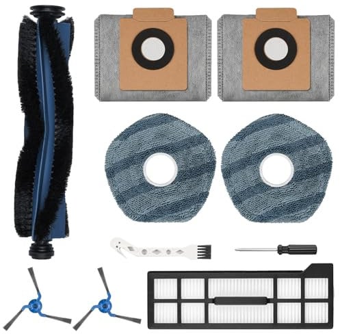 10 Pack Replacement Accessories for eufy X10 Pro Omni Robot Vacuum Cleaner, 1 Main Brush 1 Filter 2 Dust Bag 2 Mop Pads 2 Side Brush 1 Cleaning Brush 1 Screwdriver