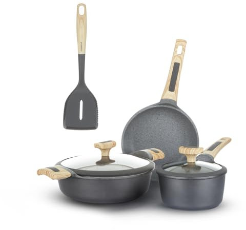 KASANOVA Evolution Antihaft-Kochgeschirr-Set 6-teilig - Kochgeschirr für Induktion und jedes Kochfeld