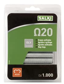 SALKI Blister - Agrafe omega 20 Plastifiée verte - 1000pcs - Cheville fixation