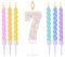 Ovaletta Macaron Bunte Geburtstagskerzen Zahlen 7 - Kerzen für Torte, Geburtstag (6 Stücke)
