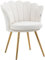 HOMCOM Fauteuil Coquillage Chaise Coiffeuse Fauteuil en Velours Fauteuil de Salon avec Pieds en métal doré pour Salon Chambre et Salle à Manger 67l x 64P x 77H cm crème