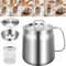 DAJILI 2L 304 Stainless Steel Oil Filter Pot With Basket and Lid - 2 in 1 Thick Cooking Oil Container With Strainer - Bacon Grease Can for Frying