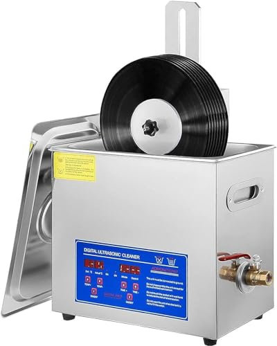 Commercial Ultrasonic Cleaner,6L Ultrasonic Vinyl Records Cleaning Machine,Disc Washer, 40KHz 180W Professional Type