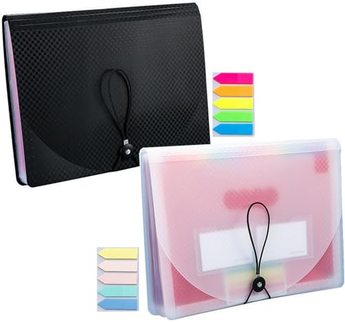 2 Pezzi Cartella Portadocumenti A4, 13 Tasche Porta Documenti Espandibili Organizer per Documenti A4 Porta Documenti Fisarmonica organizer per documenti per Faldoni Ufficio Scuola Casa