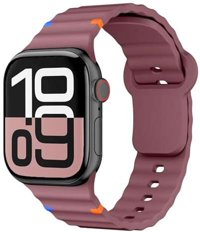 Sportarmband für Apple Watch Armband 40mm 41mm 38mm 42mm 45mm 44mm 46mm iWatch Armbänder Damen Herren,Silikon Apfelband Sport Band für Apple Watch Series 11 10 9 8 7 6 5 4 3 SE 3/2nd Ultra 3/2 49mm