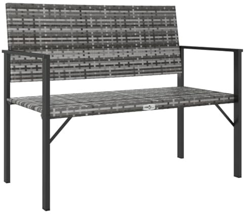 ULUYYUC Bierbänke Balkonbank Balkonbank Kleiner Balkon Garden Bench - Gartenbank 2-Sitzer Grau Poly Rattan für Garten Parks Terrasse Balkon