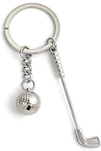 Moydolo Golf Keychain Pendant Metal Golf Ball Key Chains Charm Sports Fan Keyrings for Men Women