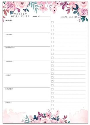 Iouyjiu Magnetisches Notizpad, Grocery List Pad, Kühlschrankmagnet, Tear-Off Grocery List, Wochenplaner mit Tear-Off Grocery List for Home Organization and Meal Prep