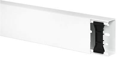 KOMIB Hochwertige KK9040RW Kabelkanal 90 x 40 x 2000mm Weiß (reinweiß) 10 Meter - 5 x 2m (5 Stück) Elektroinstallation Kabelkanal Kabelabdeckung Kabelmanagement PVC/VDE (90 x 40mm)