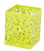 RICOO B003-GNx3 Pot à crayons de bureau en métal - Organiseur de bureau - Organiseur de bureau - Économie d'espace - Pot à crayons - Vert