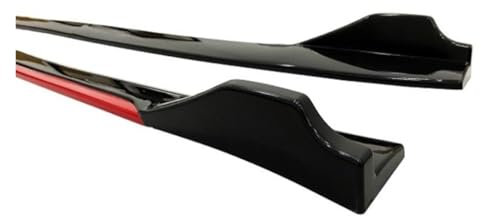 Seitenschweller Schweller Für Seat Für Ibiza Für Cupra Für MK2-6 Für 6J 4 Stücke Auto Seitenschweller Verlängerung Rocker Panels Lip Splitter Spoiler Auto Seite Rock(Red+Gloss Black)