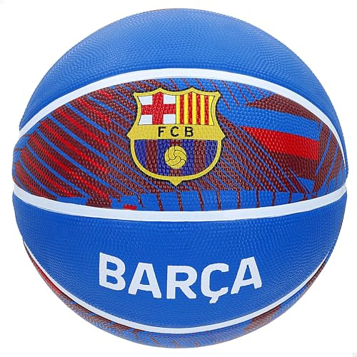 ColorBaby FC Barcelona Basketball T7, Durchmesser 24 cm, offizielles Design mit Wappen, rutschfestes Material, optimal für drinnen und draußen (77621)