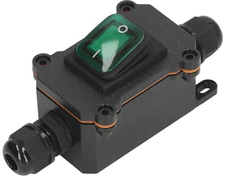Leloco IP67 Garten Schalter Wasserdicht Kabelschalter, 16A 220V Robuster Schnurschalter für Outdoor Stromkabel für Den Außenbereich Schalter Kabelschalter Schnurschalter (Grüner)