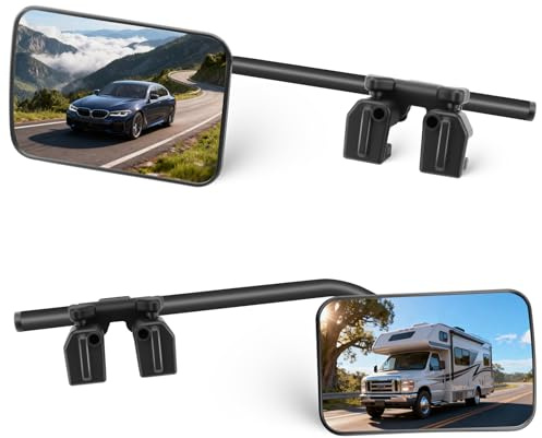 KAOLALI 2 Stück Wohnwagenspiegel Universal Zusatzspiegel, Links + Rechts | Wohnwagen Spiegel Auto, Abschleppspiegel, Universalspiegel, Caravanspiegel AnhäNgerspiegel für Alle Gängigen Fahrzeugtypen